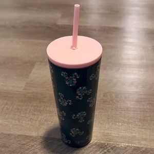 Slim Pink and Blue Floral Tumbler